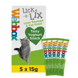 Tesco Webbox Yogurt Lick-E-Lix Liver & Cat Grass 5X15g offer