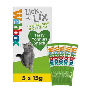 Tesco Webbox Yogurt Lick-E-Lix Liver & Cat Grass 5X15g offer