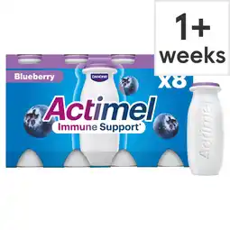 Tesco Actimel Blueberry Immunity Live Yoghurt Drink Multipack 8X100g offer