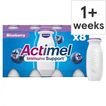 Tesco Actimel Blueberry Immunity Live Yoghurt Drink Multipack 8X100g offer