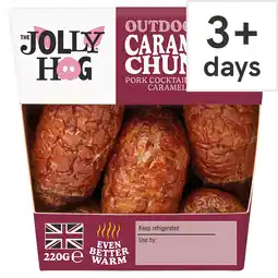 Tesco The Jolly Hog Outdoor Bred Caramelised Chunkies Pork Cocktail Sausages 220g offer