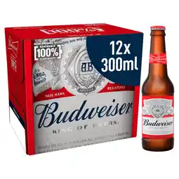 Tesco Budweiser Lager Beer 12 X 300Ml offer