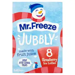 Tesco Mr Freeze Jubbly Strawberry Ice Lollies 8 x 62ml offer