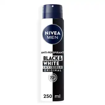 Tesco NIVEA MEN Black & White Original Anti-Perspirant Deodorant Spray 250ml offer