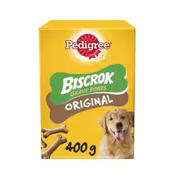Tesco Pedigree Biscrok Gravy Bones Dog Treat Biscuits 400g offer