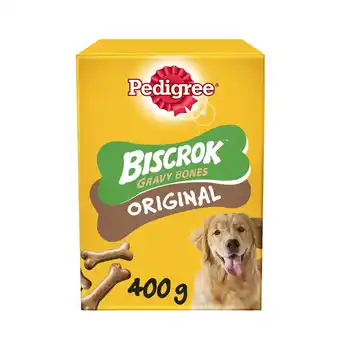 Tesco Pedigree Biscrok Gravy Bones Dog Treat Biscuits 400g offer