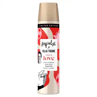 Tesco Impulse True Love Body Spray Deodorant 75Ml offer