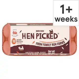 Tesco Hen Picked British Barn Eggs Mixed Weight 10 Pack offer
