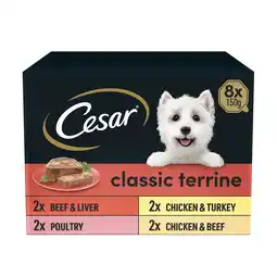 Tesco Cesar Classic Terrine Wet Dog Food Tray Mixed 8x150g offer