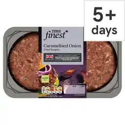 Tesco Tesco Finest 2 Caramelised Onion Burgers 340g offer