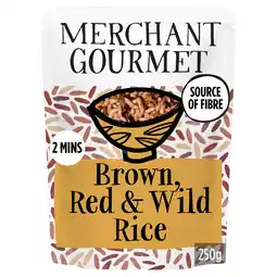 Tesco Merchant Gourmet Brown, Red & Wild Rice 250g offer