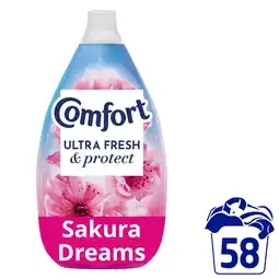 Tesco Comfort Ultra Fresh & Protect Fabric Conditioner Sakura Dreams 58 Washes 870ml offer