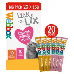 Tesco Webbox Lick-e-Lix Cat Food - Chicken & Salmon 20 x 15g offer
