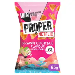 Tesco PROPERCHIPS Prawn Cocktail Lentil Chips 85g offer