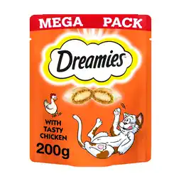 Tesco Dreamies Cat Treat Biscuits with Chicken Mega Pack 200g offer