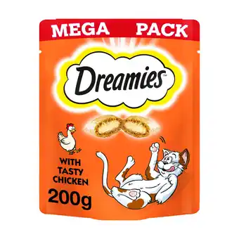 Tesco Dreamies Cat Treat Biscuits with Chicken Mega Pack 200g offer