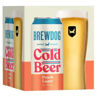 Tesco BrewDog Cold Beer Peach Lager 4 x440ml offer