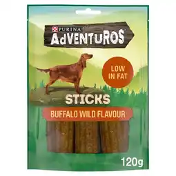 Tesco Adventuros Sticks Dog Treats Buffalo Flavour 120g offer