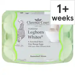 Tesco Clarence Court Traditional Leghorn Whites Free Range Eggs 6 Pack offer