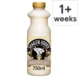 Tesco Shaken Udder Vanillalicious Milkshake 750Ml offer