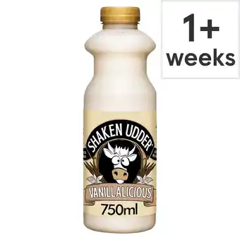 Tesco Shaken Udder Vanillalicious Milkshake 750Ml offer