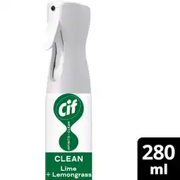 Tesco Cif Infinite Clean All in One: Clean Lime and Lemongrass Spray 280ml offer