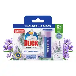 Tesco DUCK STARTER KIT FRESH DISCS LAVENDER & EUCALYPTUS 36ML offer