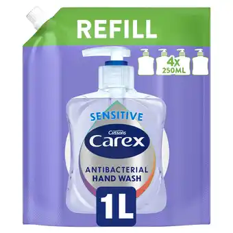 Tesco Carex Sensitive Antibacterial Hand Wash Refill 1L offer