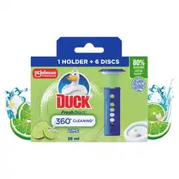 Tesco DUCK STARTER KIT FRESH DISCS LIME 36ML offer