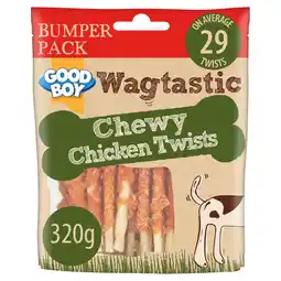 Tesco Wagtastic Chewy Chicken Twists Dog Chew Treats 320G offer