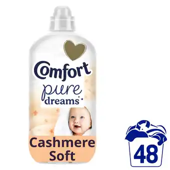 Tesco Comfort Pure Dreams Fabric Conditioner Cashmere Soft 48 Washes 1440ml offer