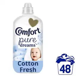 Tesco Comfort Pure Dreams Fabric Conditioner Cotton Fresh 48 Washes 1440ml offer