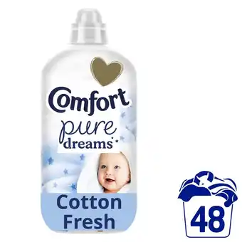 Tesco Comfort Pure Dreams Fabric Conditioner Cotton Fresh 48 Washes 1440ml offer