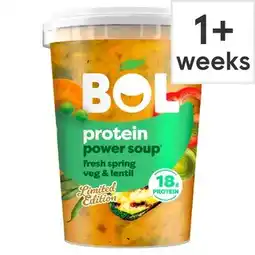Tesco BOL Fresh Spring Veg & Lentil Power Soup 600g offer