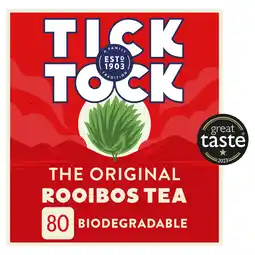 Tesco Tick Tock Rooibos Tea 80 Tea Bags 180G offer