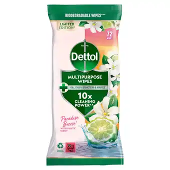 Tesco Dettol Multipurpose Cleaning Wipes Paradise Breeze 72s offer