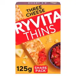 Tesco Ryvita 3 Cheese Thins 125G offer