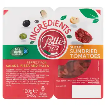 Tesco Polli Ingredient Sliced Sundried Tomatoes 120G offer