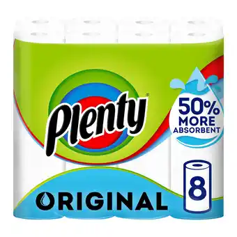 Tesco Plenty Original Kitchen Roll 8 Rolls offer