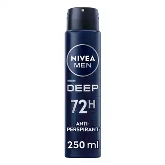Tesco NIVEA MEN Deep Darkwood 72h Anti-Perspirant Deodorant Spray 250ml offer
