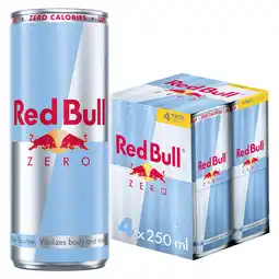 Tesco Red Bull Zero 4 X 250Ml offer