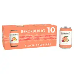 Tesco Rekorderlig Peach and Raspberry Premium fruit Cider 10X330ML offer