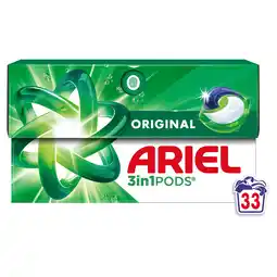 Tesco Ariel All in 1 Washing Pods Original 33 Washes 630.3g offer