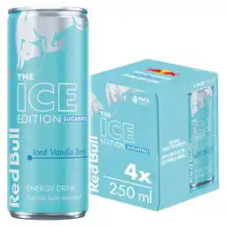 Tesco Red Bull Sugar Free The Winter Edition Vanilla Iced Berry Energy Drink 4 x 250ml offer
