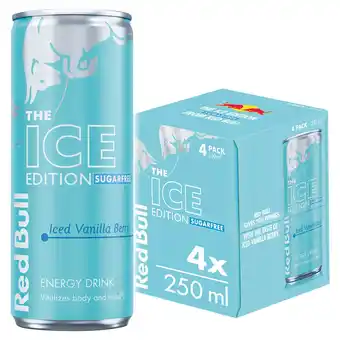 Tesco Red Bull Sugar Free The Winter Edition Vanilla Iced Berry Energy Drink 4 x 250ml offer
