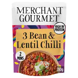 Tesco Merchant Gourmet 3-Bean & Lentil Chilli 280g offer