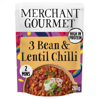 Tesco Merchant Gourmet 3-Bean & Lentil Chilli 280g offer