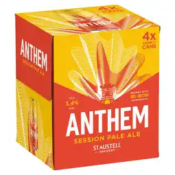 Tesco St Austell Brewery Anthem Session Pale Ale 3.4% 4x440ml offer