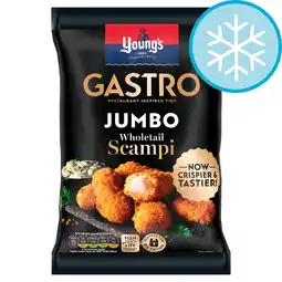 Tesco Youngs Gastro Jumbo Wholetail Scampi 230G offer