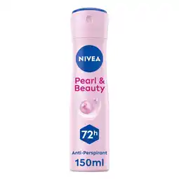 Tesco NIVEA Pearl & Beauty Antiperspirant Deodorant Spray 150ml offer